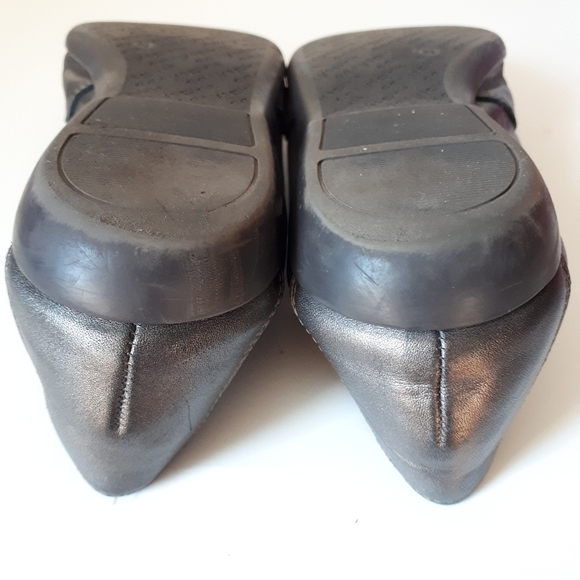 Easy Spirit Leather High Cut Laced Metallic Flats - Picture 8 of 9